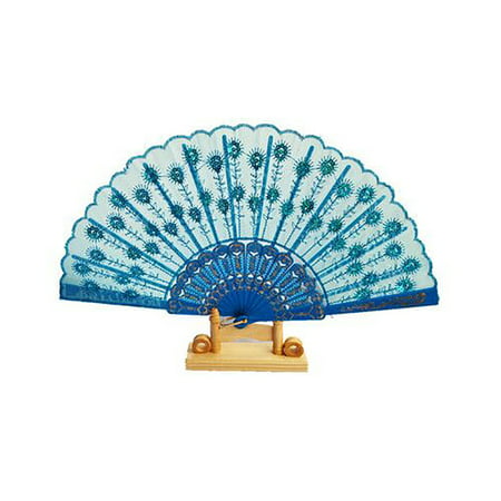 FNGZ Fans Clearance Promo Spanish Lace Silk Folding Hand Held Dance Fan Flower Pattern for Party Wedding