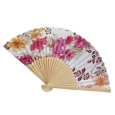 FNGZ Paper Fans Set Clearance Promo Vintage Bamboo Folding Hand Held Flower Fan Chinese Dance Party Pocket Gifts