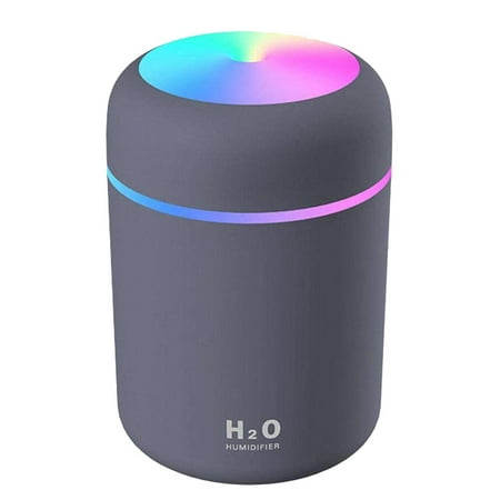 FNGZ Humidifier Clearance Promo Portable Mini Humidifier 300ml Cool Mist Humidifier with Night Light Black