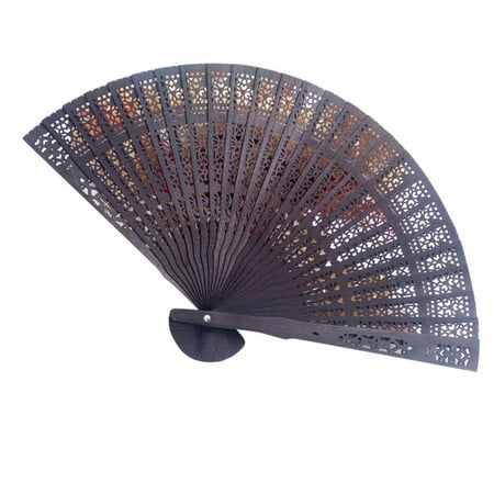 FNGZ Paper Fans Set Clearance Promo Wedding Hand Fragrant Party Carved Bamboo Folding Fan Chinese Wooden