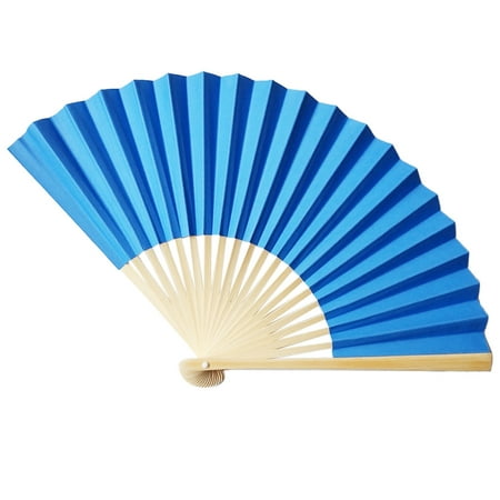 FNGZ Fans Clearance Promo Chinese Style Hand Held Fan Bamboo Paper Folding Fan Party Wedding Decor Blue