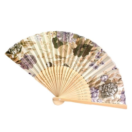 FNGZ Paper Fans Set Clearance Promo Vintage Bamboo Folding Hand Held Flower Fan Chinese Dance Party Pocket Gifts