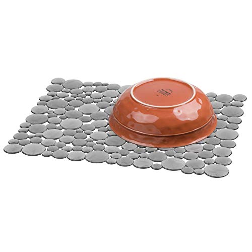 IDesign 9253 InterDesign Bubbli Kitchen Sink Protector Mat-Large, Graphite