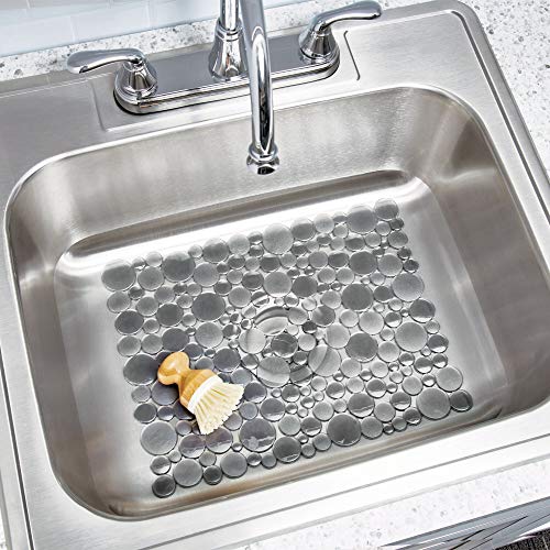 IDesign 9253 InterDesign Bubbli Kitchen Sink Protector Mat-Large, Graphite thumbnail