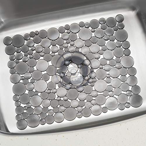 IDesign 9253 InterDesign Bubbli Kitchen Sink Protector Mat-Large, Graphite thumbnail
