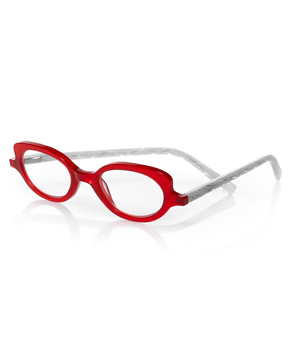 Eyebobs 2289-01 Women S Peep Show Red and White Frame Reading Glasses  +2.00