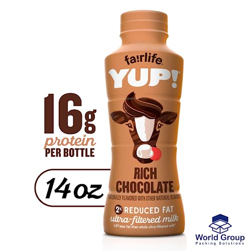 Fairlife YUP! Rich Chocolate Flavor 16g Protein - All Natural Flavors, Low Fat Ultra Filtered Milk Rich, 14oz Bottle (Pack of 12) by World Group Packi thumbnail