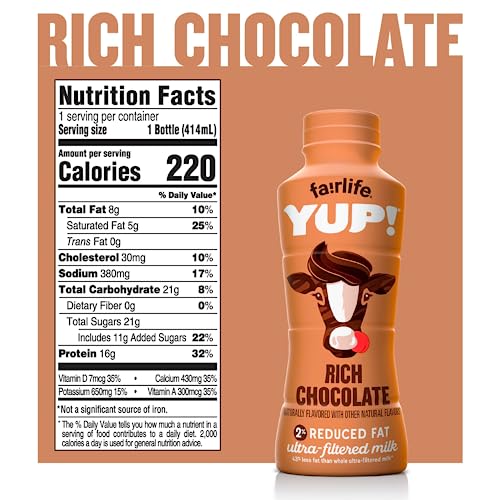 Fairlife YUP! Rich Chocolate Flavor 16g Protein - All Natural Flavors, Low Fat Ultra Filtered Milk Rich, 14oz Bottle (Pack of 12) by World Group Packi thumbnail