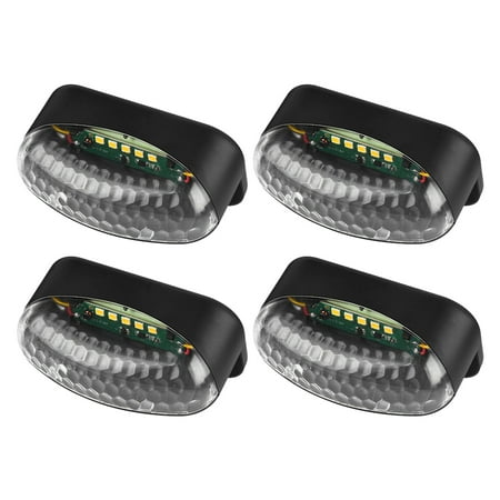 Solar Deck Lights Outdoor 4 Pack  Water Drop Solar LED Waterproof Lighting for Stair  Patio  Path
