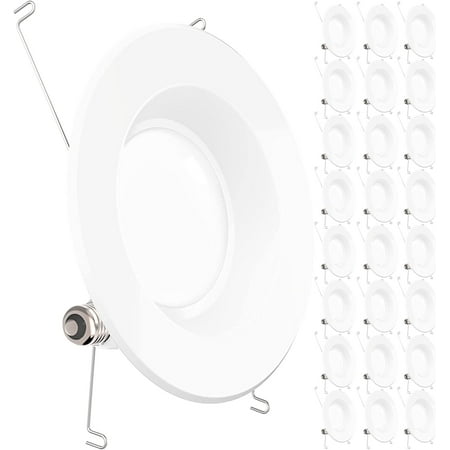 ZXNYH Lighting 24 Pack 5/6 Inch LED Can Lights Retrofit Recessed Lighting Selectable 3000K/4000K/5000K/6000K/6500K Dimmable Smooth Trim 13W=75W 965 LM