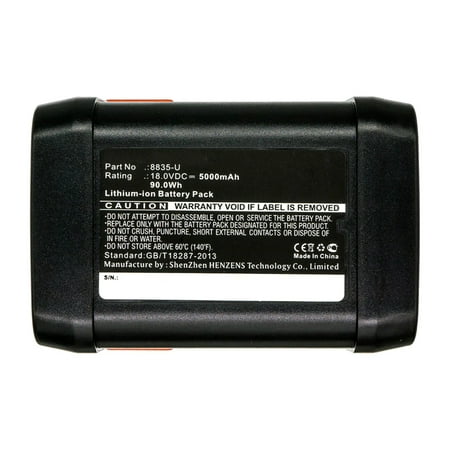 Batteries N Accessories BNA-WB-L15759 Gardening Tools Battery - Li-ion  18V  5000mAh  Ultra High Capacity - Replacement for Gardena 8835 Battery