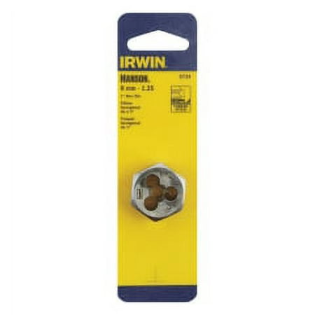 2PC Irwin Irwin - 9734 - Hanson High Carbon Steel Metric Hexagon Die 8mm-1.25 1/pc