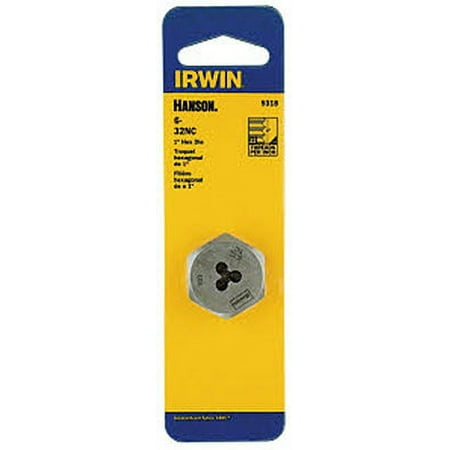1 PC Irwin Tools 9318 Hanson Hexagon Machine Screw Die  6 - 32 NC  1