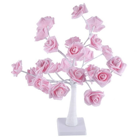XinRui Rose Flower Lamp Realistic Looking Battery-operated Soft Lighting Energy-saving Flicker Free Romantic Bedside LED Light Desktop Rose Flower Tre