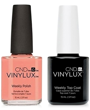 Creative Nail Design Vinylux Salmon Run Nail Polish & Top Coat (Two Items), 0.5-oz, from Purebeauty Salon & Spa