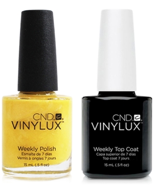 Creative Nail Design Vinylux Bicycle Yellow Nail Polish & Top Coat (Two Items), 0.5-oz, from Purebeauty Salon & Spa
