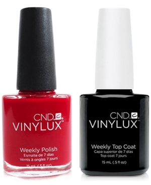 Creative Nail Design Vinylux Rouge Red Nail Polish & Top Coat (Two Items), 0.5-oz, from Purebeauty Salon & Spa
