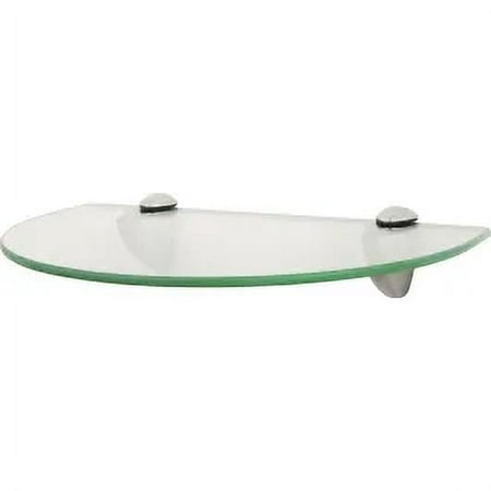 1PC Knape & Vogt KT-0134-812SN John Sterling Semi Circle Tempered Glass Shelf Kit 8 Inch X 12 Inch Satin