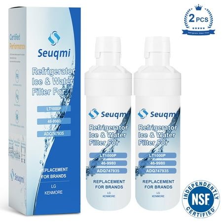 Seuqmi LT1000PC ADQ747935 MDJ64844601 Refrigerator Water Filter  Replacement for LG® LT1000P®  ADQ74793501  ADQ74793502  Kenmore 46-9980  9980  LFXC