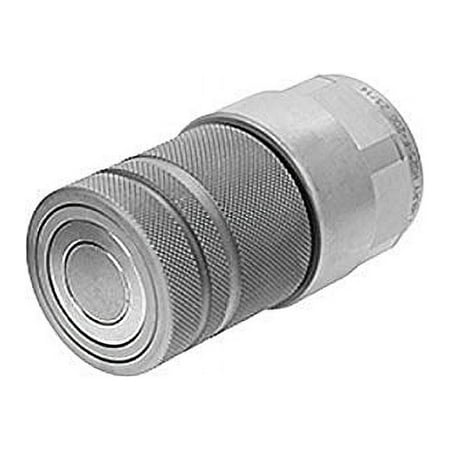 Flat Face Coupler  HQ Series  Carbon Steel  Zinc Plated  1/2  SAE Female Thread  3.3  Length  1.6  Diameter  5075 PSI Max Working Pressure  1.6  ID  0
