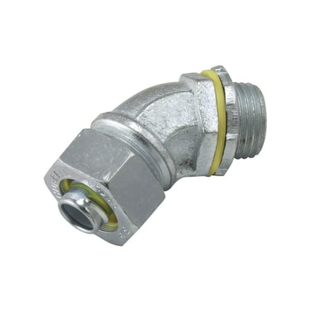 3443 Malleable Iron Non-Insulated Liquid Tight 45 Degree Connector 3/4 Inch