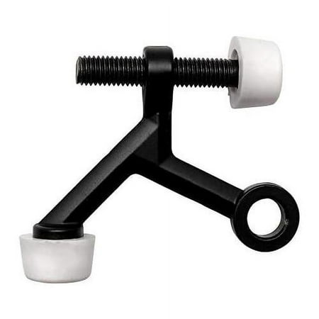 10 Pack - Matte Black Lite Duty Hinge Pin Adjustable Door Stop with White Tips : 6222