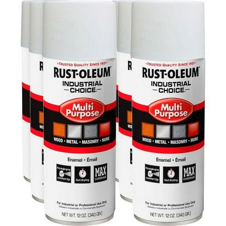 Rust-Oleum Industrial Choice Enamel Spray Paint - 12 Fl Oz - 6 / Carton - White | Bundle of 2 Cartons