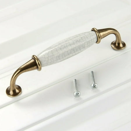 2PCS Ceramic Crack Design Wardrobe Kitchen Furniture Hardware Cabinet Handles Drawer Knobs Dresser Pulls Door Handles 128MM 2313