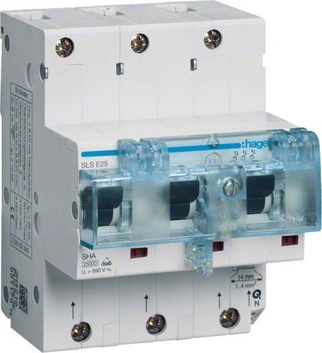 Hager SLS-Schalter HTN325E 3polig IG 25A F. Hutschiene (HTN325E)