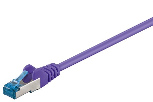 Wentronic Goobay - Netzwerkkabel - RJ-45 (M) Zu RJ-45 (M) - 15 M - SFTP, PiMF - CAT 6a - Halogenfrei, Geformt, Ohne Haken - Lila (94156)