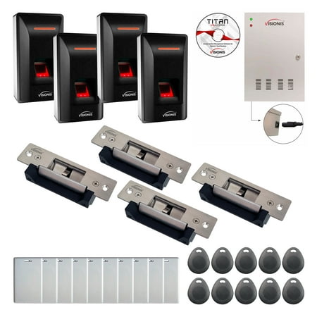 FPC-9303 4 Doors Access Control Electric Strike Fail Safe / Fail Secure Time Attendance TCP/IP Wiegand Controller Box  Indoor Biometric Fingerprint Re