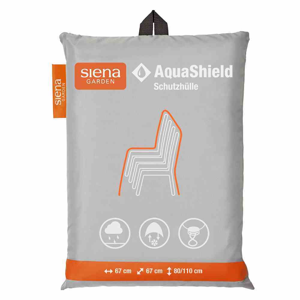 Siena Garden D41164 AquaShield Stapelstuhlhülle 67x67xH80/110 Cm Hellgrau, 100% Polyester