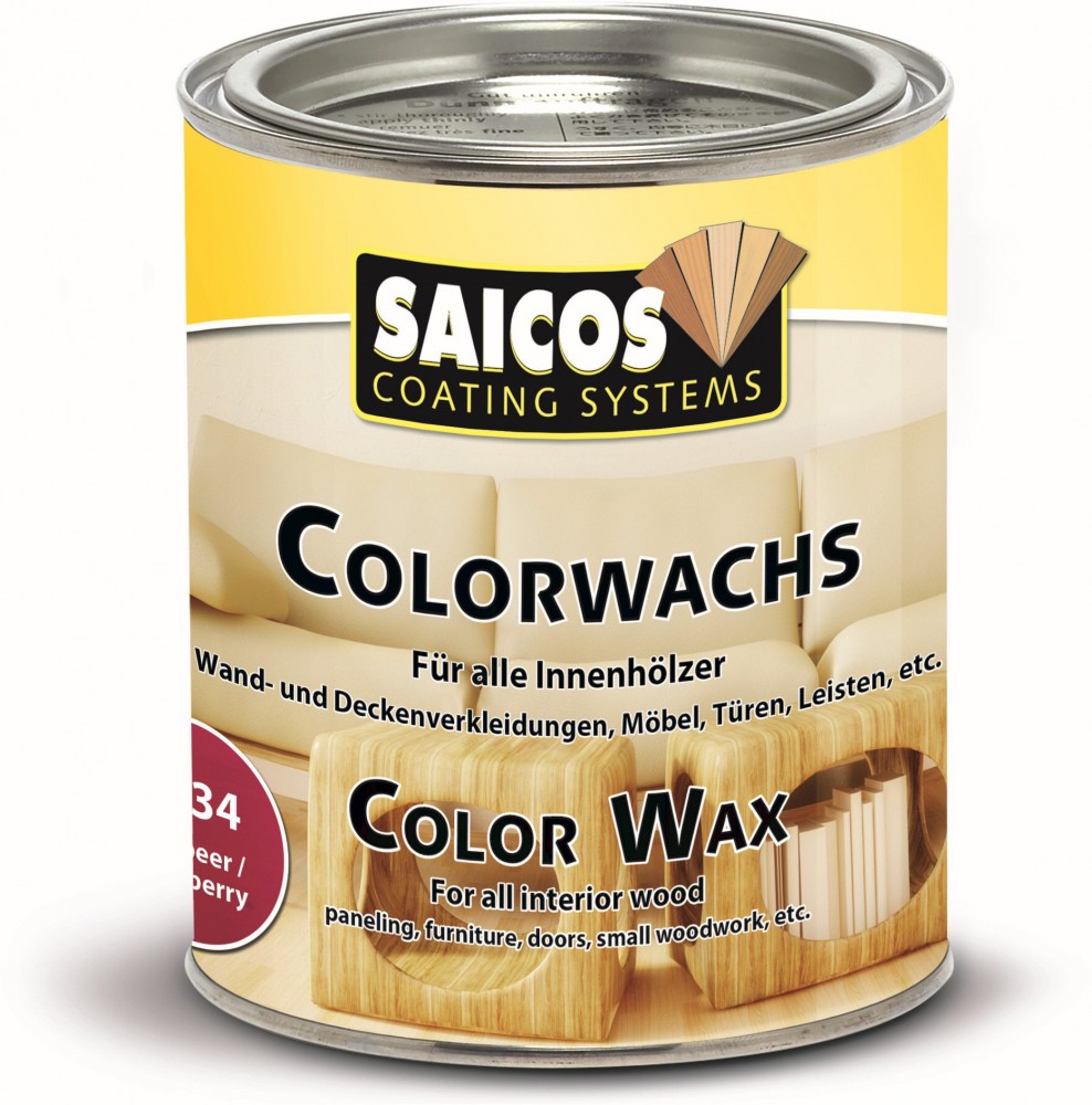 Saicos Colorwachs 3034 Himbeer (Fuchsin/Magenta) 0,375 Liter - 2,5 Liter Anstrich Holz Innen