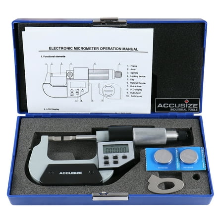 Accusize 0-1  /0-25 Mm by 0.00005  /0.001 Mm Electronic Digital Blade Micrometer  2312-1010