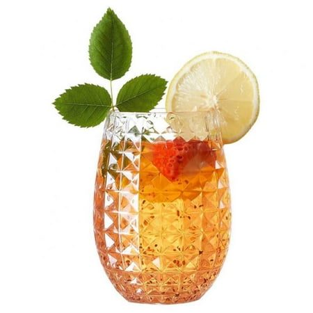 Clear Cocktail Glass Pineapple Cocktail Glass Wine Whiskey Juice Glasses 12 OZ Vintage Mixed Drinks Glassware for Home Bar Restaurant Party Picnics