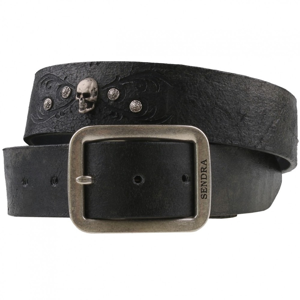 Sendra Leder Gürtel 1021 Schwarz-antik