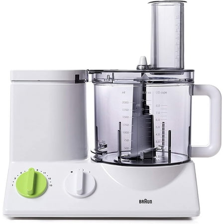 Braun FP3020 12 Cup Food Processor Ultra Quiet Powerful Motor  Includes 7 Attachment Blades + Chopper and Citrus Juicer  Made in Europe with German En