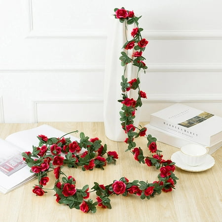 Artificial Flowers Plants 2.5M 45 Head Artificial Rose Vine Hanging Flowers for Wall DIY Decoration Artificial Christmas Tree Artificial Christmas Tre
