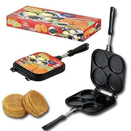 4742  Japanese Obanyaki Pan Stuffed Pancake Toaster Large 3 Inch Pancake Maker Nonstick Aluminum Pan  Four Molds