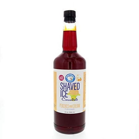 Peaches and Cream Shaved Ice and Snow Cone Flavor Concentrate Quart Size (32 Fl Oz)