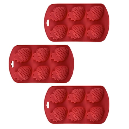 TERGAYEE Silicone Chocolate Molds Strawberry Moulds Ice Cube Tray Candy Mold for Party S and Baking Mould Peanut Butter Cup Cake Decoration