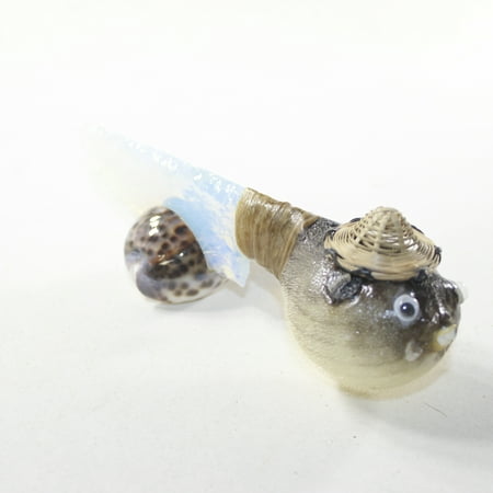 Puffer Fish Handle Opalite Blade Ornamental Knife #3439 Mountain Man Knife
