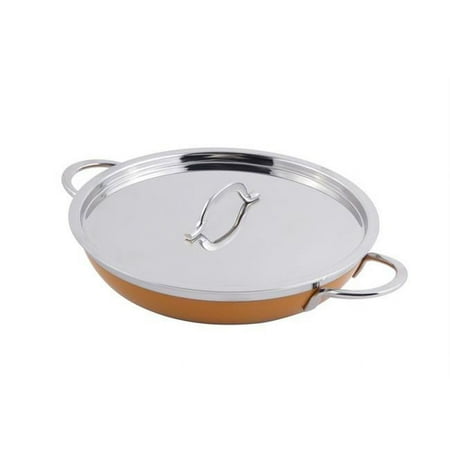 Bon Chef Classic Country French Collection Saute 1 Quart Pan & Skillet with Cover Double Handle - Yellow - 20 Oz