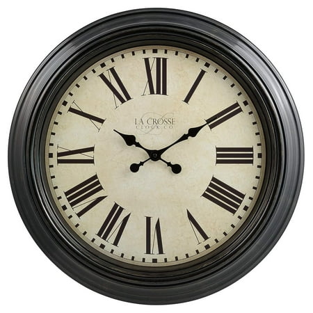La Crosse 404-2658-INT 23-Inch Maxwell Quartz Wall Clock  Brown