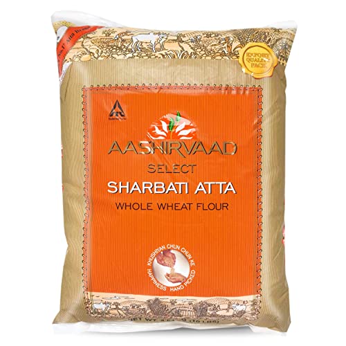 Aashirvaad Select Superior Sharbati Whole Wheat Atta, Aashirvaad Atta, King of Wheat, Product of India (10lb)