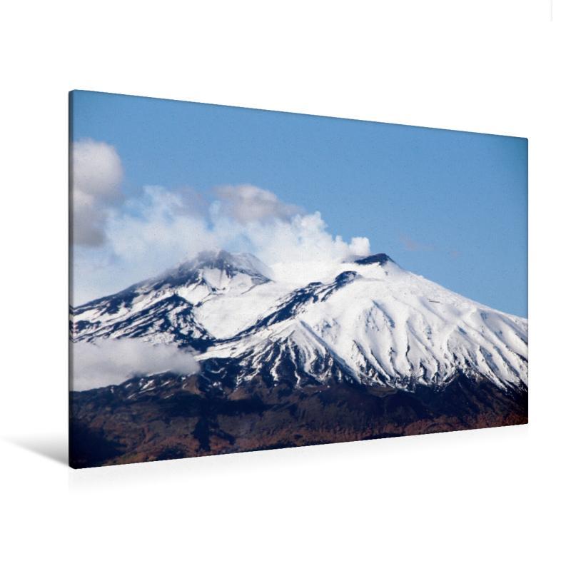 Premium Textil-Leinwand 120 Cm X 80 Cm Quer Ätna, Höhe 3323 M
