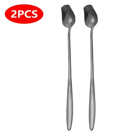 KKMOL Copper Long Handle Spoon Coffee Stirrers Premium Stainless Steel Coffee Tea and Ice Cream Spoon Cocktail Stirring Spoons