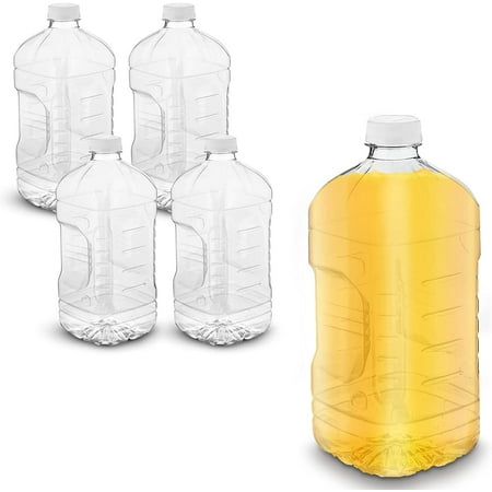 MT Products PET Empty Clear Plastic Juice Bottle with Cap  64 Oz - Pack of 4