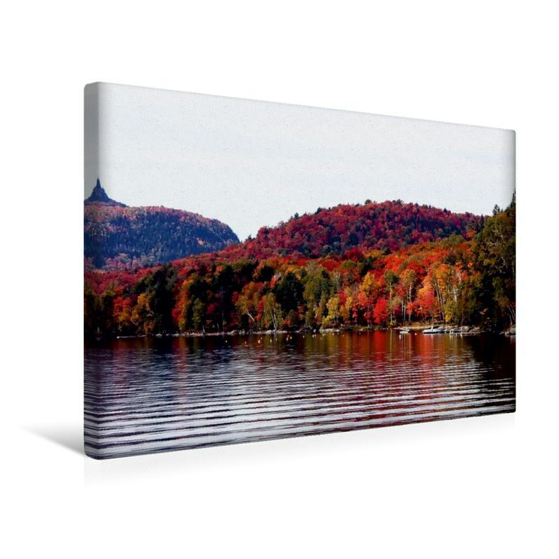 Premium Textil-Leinwand 45 Cm X 30 Cm Quer Das Dorf Mont Tremblant 135 Km Von