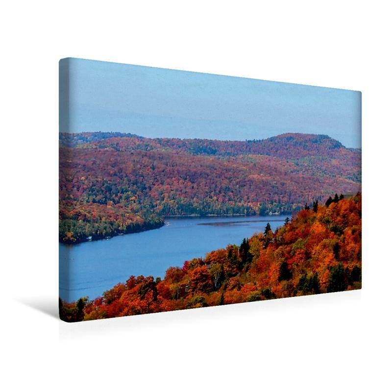 Premium Textil-Leinwand 45 Cm X 30 Cm Quer Das Dorf Mont Tremblant 135 Km Von